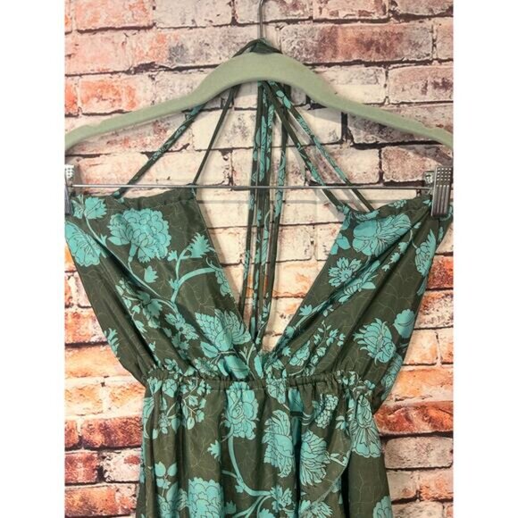 karma highway blue floral ruffled sleeveless short dress women's one size - Picture 5 of 6